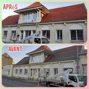 Nettoyage et traitement de la toiture bâtiment la croix rouge de sedan 